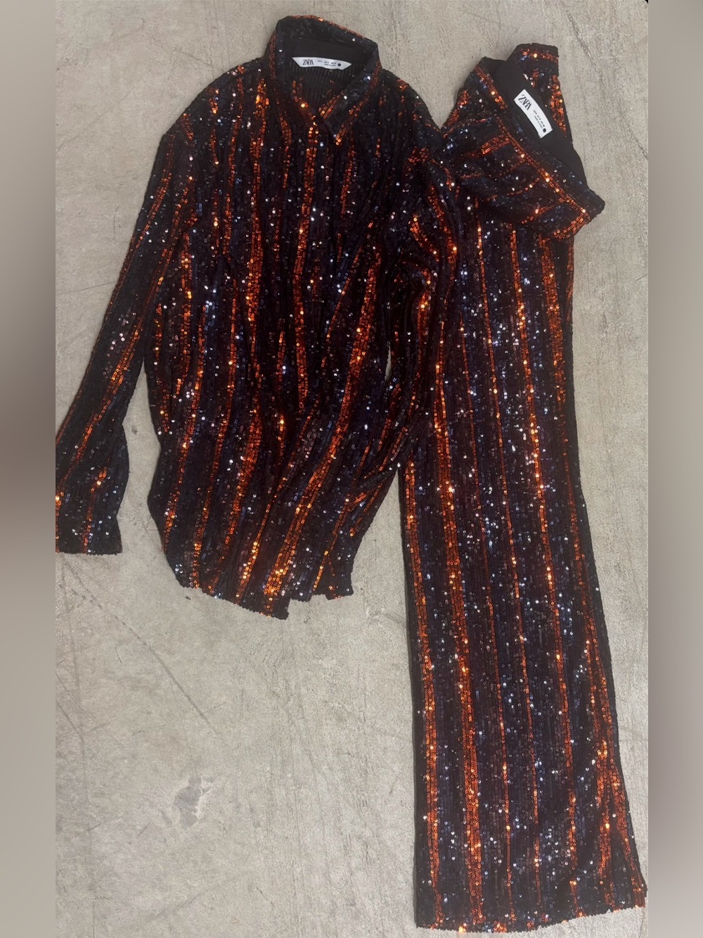 ZARA 2 piece sequined pantsuit
